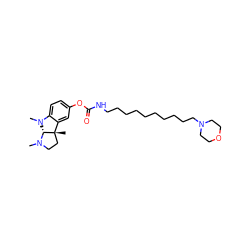 CN1CC[C@@]2(C)c3cc(OC(=O)NCCCCCCCCCCN4CCOCC4)ccc3N(C)[C@@H]12 ZINC000003799107