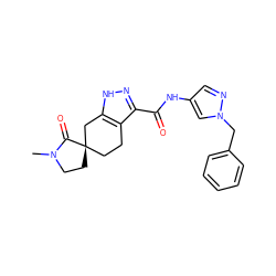 CN1CC[C@@]2(CCc3c(C(=O)Nc4cnn(Cc5ccccc5)c4)n[nH]c3C2)C1=O ZINC000143845525