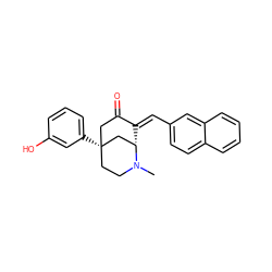 CN1CC[C@@]2(c3cccc(O)c3)CC(=O)/C(=C/c3ccc4ccccc4c3)[C@H]1C2 ZINC000100713432