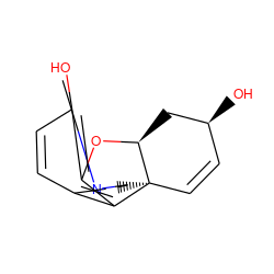 CN1CC[C@@]23C=C[C@H](O)C[C@@H]2Oc2c(O)ccc(c23)C1 ZINC000004102420