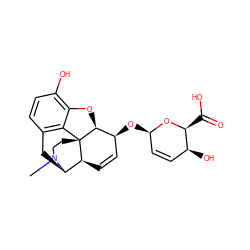CN1CC[C@@]23c4c5ccc(O)c4O[C@H]2[C@@H](O[C@@H]2C=C[C@H](O)[C@H](C(=O)O)O2)C=C[C@H]3[C@H]1C5 ZINC000100942827