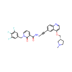 CN1CC[C@@H](COc2ccnc3ccc(C#CCNC(=O)c4cccn(Cc5cc(F)c(F)c(F)c5)c4=O)cc23)C1 ZINC000096176243