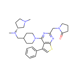 CN1CC[C@@H](N(C)CC2CCN(c3nc(CN4CCCC4=O)nc4scc(-c5ccccc5)c34)CC2)C1 ZINC000146542610