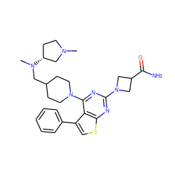 CN1CC[C@@H](N(C)CC2CCN(c3nc(N4CC(C(N)=O)C4)nc4scc(-c5ccccc5)c34)CC2)C1 ZINC000146468837