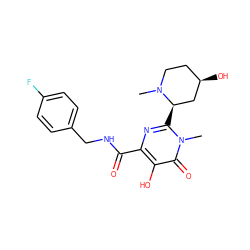 CN1CC[C@@H](O)C[C@H]1c1nc(C(=O)NCc2ccc(F)cc2)c(O)c(=O)n1C ZINC000014979232