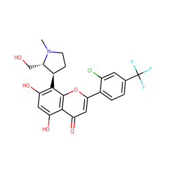 CN1CC[C@@H](c2c(O)cc(O)c3c(=O)cc(-c4ccc(C(F)(F)F)cc4Cl)oc23)[C@@H]1CO ZINC000118905502