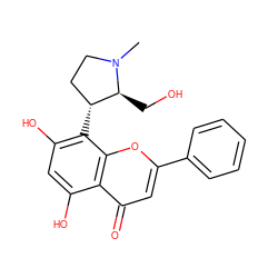 CN1CC[C@@H](c2c(O)cc(O)c3c(=O)cc(-c4ccccc4)oc23)[C@@H]1CO ZINC000038794675