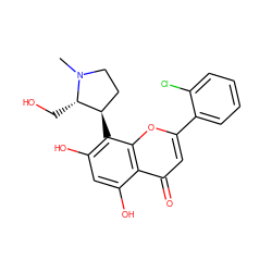 CN1CC[C@@H](c2c(O)cc(O)c3c(=O)cc(-c4ccccc4Cl)oc23)[C@@H]1CO ZINC000003937395