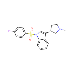 CN1CC[C@@H](c2cn(S(=O)(=O)c3ccc(I)cc3)c3ccccc23)C1 ZINC000003976216