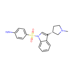 CN1CC[C@@H](c2cn(S(=O)(=O)c3ccc(N)cc3)c3ccccc23)C1 ZINC000003976206