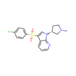 CN1CC[C@@H](n2cc(S(=O)(=O)c3ccc(Cl)cc3)c3cccnc32)C1 ZINC000028862231