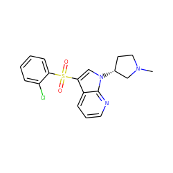 CN1CC[C@@H](n2cc(S(=O)(=O)c3ccccc3Cl)c3cccnc32)C1 ZINC000028862222