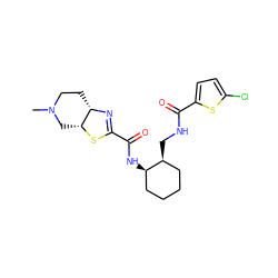 CN1CC[C@@H]2N=C(C(=O)N[C@@H]3CCCC[C@@H]3CNC(=O)c3ccc(Cl)s3)S[C@@H]2C1 ZINC000299867596