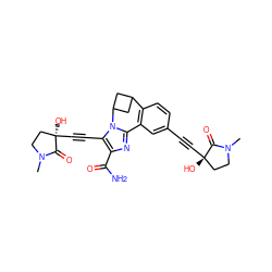 CN1CC[C@](O)(C#Cc2ccc3c(c2)-c2nc(C(N)=O)c(C#C[C@]4(O)CCN(C)C4=O)n2C2CC3C2)C1=O ZINC000219524425