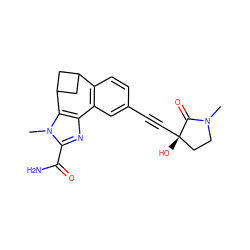 CN1CC[C@](O)(C#Cc2ccc3c(c2)-c2nc(C(N)=O)n(C)c2C2CC3C2)C1=O ZINC000219449452