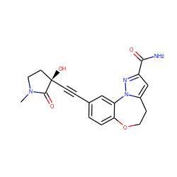 CN1CC[C@](O)(C#Cc2ccc3c(c2)-n2nc(C(N)=O)cc2CCO3)C1=O ZINC000219483857