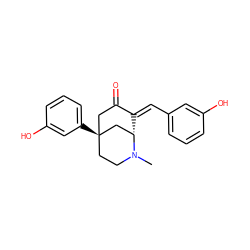 CN1CC[C@]2(c3cccc(O)c3)CC(=O)/C(=C/c3cccc(O)c3)[C@H]1C2 ZINC000169308770