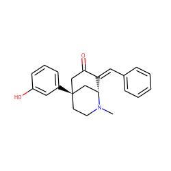 CN1CC[C@]2(c3cccc(O)c3)CC(=O)/C(=C/c3ccccc3)[C@H]1C2 ZINC000053151276