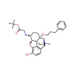 CN1CC[C@]23c4c5ccc(O)c4O[C@H]2[C@@H](NCC(=O)OC(C)(C)C)CC[C@@]3(OCCCc2ccccc2)[C@H]1C5 ZINC000066074563