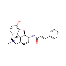 CN1CC[C@]23c4c5ccc(O)c4O[C@H]2[C@H](NC(=O)/C=C/c2ccccc2)C=C[C@H]3[C@H]1C5 ZINC000096932833