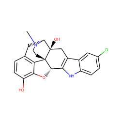 CN1CC[C@]23c4c5ccc(O)c4O[C@H]2c2[nH]c4ccc(Cl)cc4c2C[C@@]3(O)[C@H]1C5 ZINC000028955457