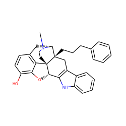 CN1CC[C@]23c4c5ccc(O)c4O[C@H]2c2[nH]c4ccccc4c2C[C@@]3(CCCc2ccccc2)[C@H]1C5 ZINC000013517838