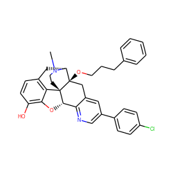 CN1CC[C@]23c4c5ccc(O)c4O[C@H]2c2ncc(-c4ccc(Cl)cc4)cc2C[C@@]3(OCCCc2ccccc2)[C@H]1C5 ZINC000095577452