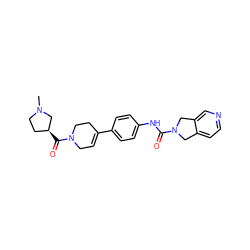 CN1CC[C@H](C(=O)N2CC=C(c3ccc(NC(=O)N4Cc5ccncc5C4)cc3)CC2)C1 ZINC000166213882