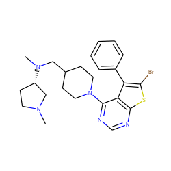 CN1CC[C@H](N(C)CC2CCN(c3ncnc4sc(Br)c(-c5ccccc5)c34)CC2)C1 ZINC000653748694