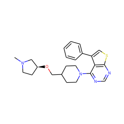 CN1CC[C@H](OCC2CCN(c3ncnc4scc(-c5ccccc5)c34)CC2)C1 ZINC000146496067