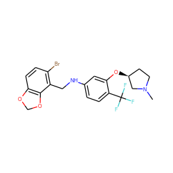 CN1CC[C@H](Oc2cc(NCc3c(Br)ccc4c3OCO4)ccc2C(F)(F)F)C1 ZINC000095605283