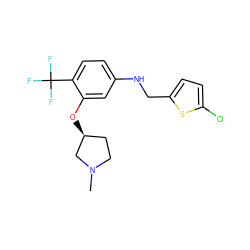 CN1CC[C@H](Oc2cc(NCc3ccc(Cl)s3)ccc2C(F)(F)F)C1 ZINC000095602547