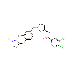 CN1CC[C@H](Oc2ccc(CN3CC[C@@H](NC(=O)c4ccc(Cl)c(Cl)c4)C3)cc2Br)C1 ZINC000001494176