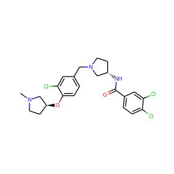 CN1CC[C@H](Oc2ccc(CN3CC[C@H](NC(=O)c4ccc(Cl)c(Cl)c4)C3)cc2Cl)C1 ZINC000040413729