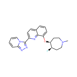 CN1CC[C@H](Oc2cccc3ccc(-c4nnc5ccccn45)nc23)[C@H](F)CC1 ZINC000096175111