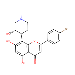 CN1CC[C@H](c2c(O)cc(O)c3c(=O)cc(-c4ccc(Br)cc4)oc23)[C@H](O)C1 ZINC000141091582