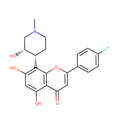 CN1CC[C@H](c2c(O)cc(O)c3c(=O)cc(-c4ccc(F)cc4)oc23)[C@H](O)C1 ZINC000141090749