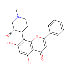 CN1CC[C@H](c2c(O)cc(O)c3c(=O)cc(-c4ccccc4)oc23)[C@H](O)C1 ZINC000034104846