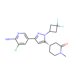 CN1CC[C@H](c2cc(-c3cnc(N)c(Cl)c3)nn2C2CC(F)(F)C2)CC1=O ZINC000146455953