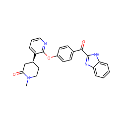 CN1CC[C@H](c2cccnc2Oc2ccc(C(=O)c3nc4ccccc4[nH]3)cc2)CC1=O ZINC000139547243