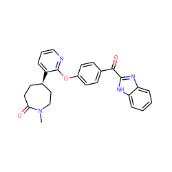 CN1CC[C@H](c2cccnc2Oc2ccc(C(=O)c3nc4ccccc4[nH]3)cc2)CCC1=O ZINC000139129538