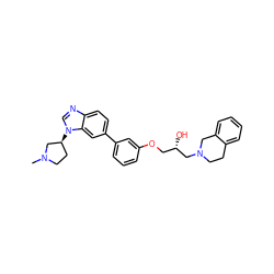 CN1CC[C@H](n2cnc3ccc(-c4cccc(OC[C@H](O)CN5CCc6ccccc6C5)c4)cc32)C1 ZINC000219741473