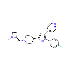 CN1CC[C@H]1CN1CCC(c2cc(-c3ccncc3)c(-c3ccc(F)cc3)[nH]2)CC1 ZINC000028470331