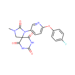 CN1CC2(C(=O)NC(=O)NC2=O)N(c2ccc(Oc3ccc(F)cc3)nc2)C1=O ZINC000028960327