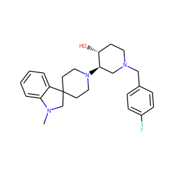 CN1CC2(CCN([C@@H]3CN(Cc4ccc(F)cc4)CC[C@H]3O)CC2)c2ccccc21 ZINC000022938847