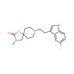 CN1CC2(CCN(CCc3c[nH]c4ccc(F)cc34)CC2)OC1=O ZINC000013743437