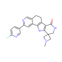 CN1CC2(CNC(=O)c3c2[nH]c2c3CCc3cnc(-c4ccc(F)nc4)cc3-2)C1 ZINC000072110060