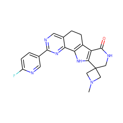 CN1CC2(CNC(=O)c3c2[nH]c2c3CCc3cnc(-c4ccc(F)nc4)nc3-2)C1 ZINC000072109881