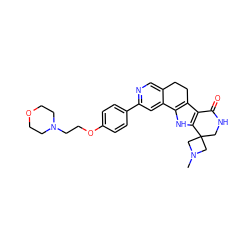 CN1CC2(CNC(=O)c3c2[nH]c2c3CCc3cnc(-c4ccc(OCCN5CCOCC5)cc4)cc3-2)C1 ZINC000072110061