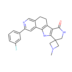 CN1CC2(CNC(=O)c3c2[nH]c2c3CCc3cnc(-c4cccc(F)c4)cc3-2)C1 ZINC000072107728